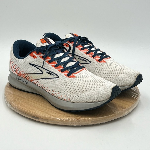 Brooks Running Men’s Levitate 5 White Orange Navy Size 13 - Picture 6 of 15